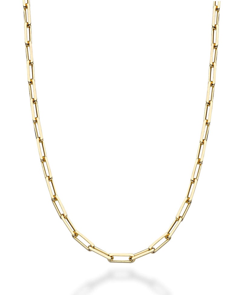 Miabella Italian Solid 925 Sterling Silver, 18Kt Gold Plated 3mm Paperclip Link Chain Necklace for Women Men, Made in Italy (YG, 26 Inches) - Image 1
